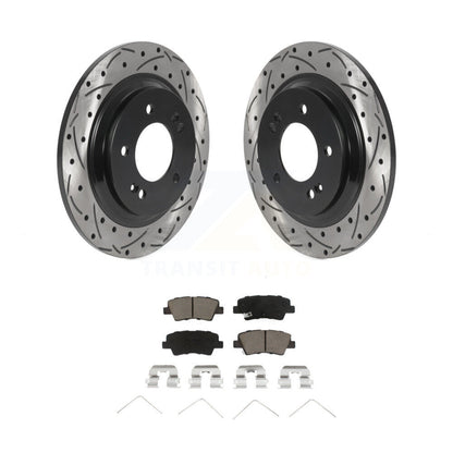 Coat Drill Slot Disc Brake Rotor Ceramic Pad Rear Kit For Hyundai Ioniq Kia Niro