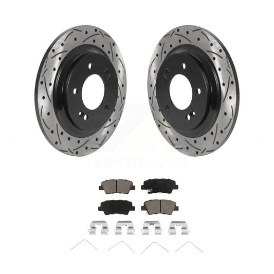Coat Drill Slot Disc Brake Rotor Ceramic Pad Rear Kit For Hyundai Ioniq Kia Niro