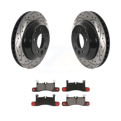 Drill Slot Disc Brake Rotors Ceramic Pad Rear Kit For Volkswagen Touareg Porsche