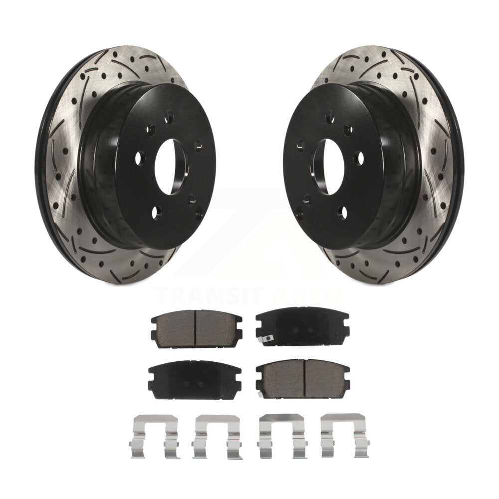 Drilled Slot Brake Rotors Ceramic Pad Rear Kit For Chevrolet Equinox GMC Terrain