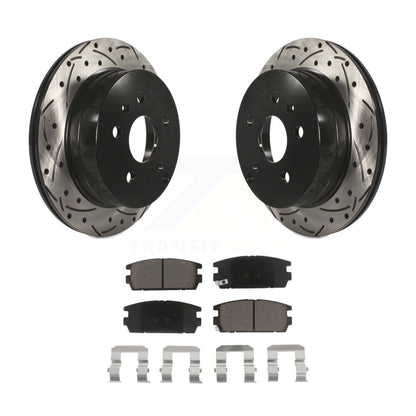 Drilled Slot Brake Rotors Ceramic Pad Rear Kit For Chevrolet Equinox GMC Terrain