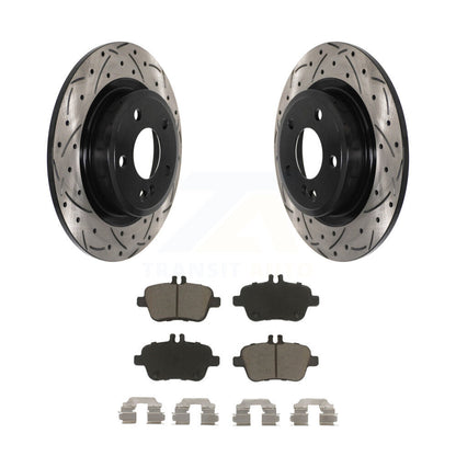 Drill Slot Brake Rotor Ceramic Pad Rear Kit For Mercedes-Benz GLA250 CLA250 B250