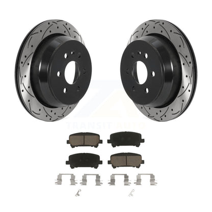 Drilled Slot Brake Rotors Ceramic Pad Rear Kit For Chevrolet Colorado GMC Canyon