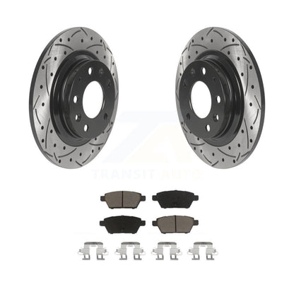 Drill Slot Brake Rotors Ceramic Pad Rear Kit For Ford Fusion Mazda 6 Lincoln MKZ