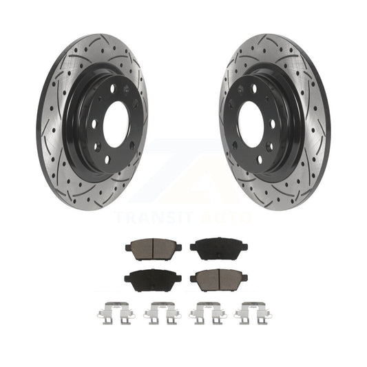 Drill Slot Brake Rotors Ceramic Pad Rear Kit For Ford Fusion Mazda 6 Lincoln MKZ
