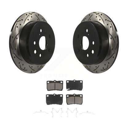Coated Drilled Slotted Disc Brake Rotor And Ceramic Pad Rear Kit For Lexus IS250