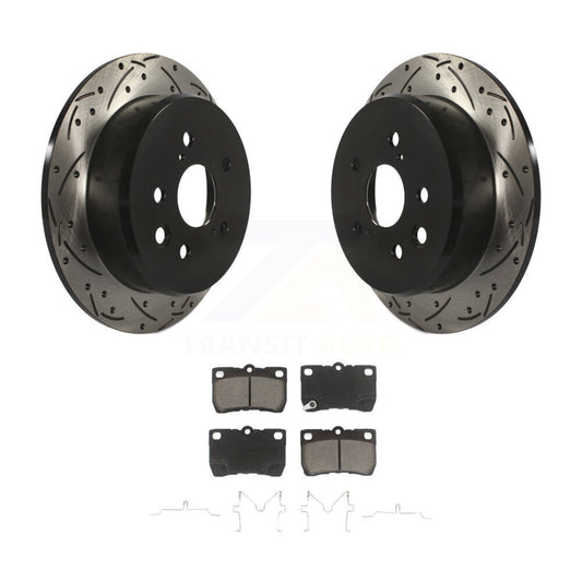 Coated Drilled Slotted Disc Brake Rotor And Ceramic Pad Rear Kit For Lexus IS250