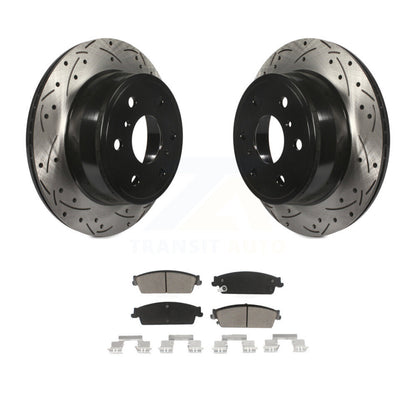 Drill Slot Brake Rotors Ceramic Pad Rear Kit For Chevrolet GMC Sierra 1500 Tahoe