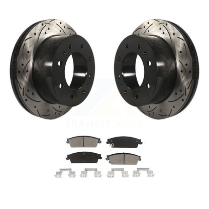 Drill Slot Brake Rotors Ceramic Pad Rear Kit For Chevrolet Silverado 1500 Hybrid