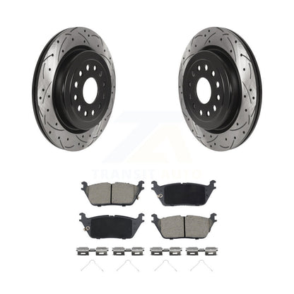 Coated Drilled Slotted Disc Brake Rotors And Ceramic Pads Rear Kit For Ram 1500