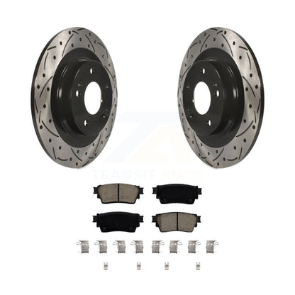 Drilled Slot Brake Rotor & Ceramic Pad Rear Kit For Mitsubishi Outlander Eclipse
