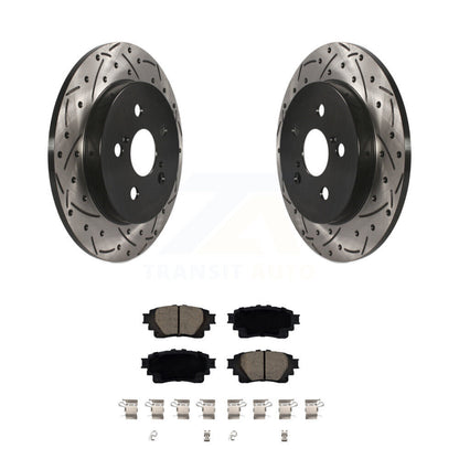 Drilled Slot Disc Brake Rotors Ceramic Pad Rear Kit For 2019 Toyota Corolla 1.8L