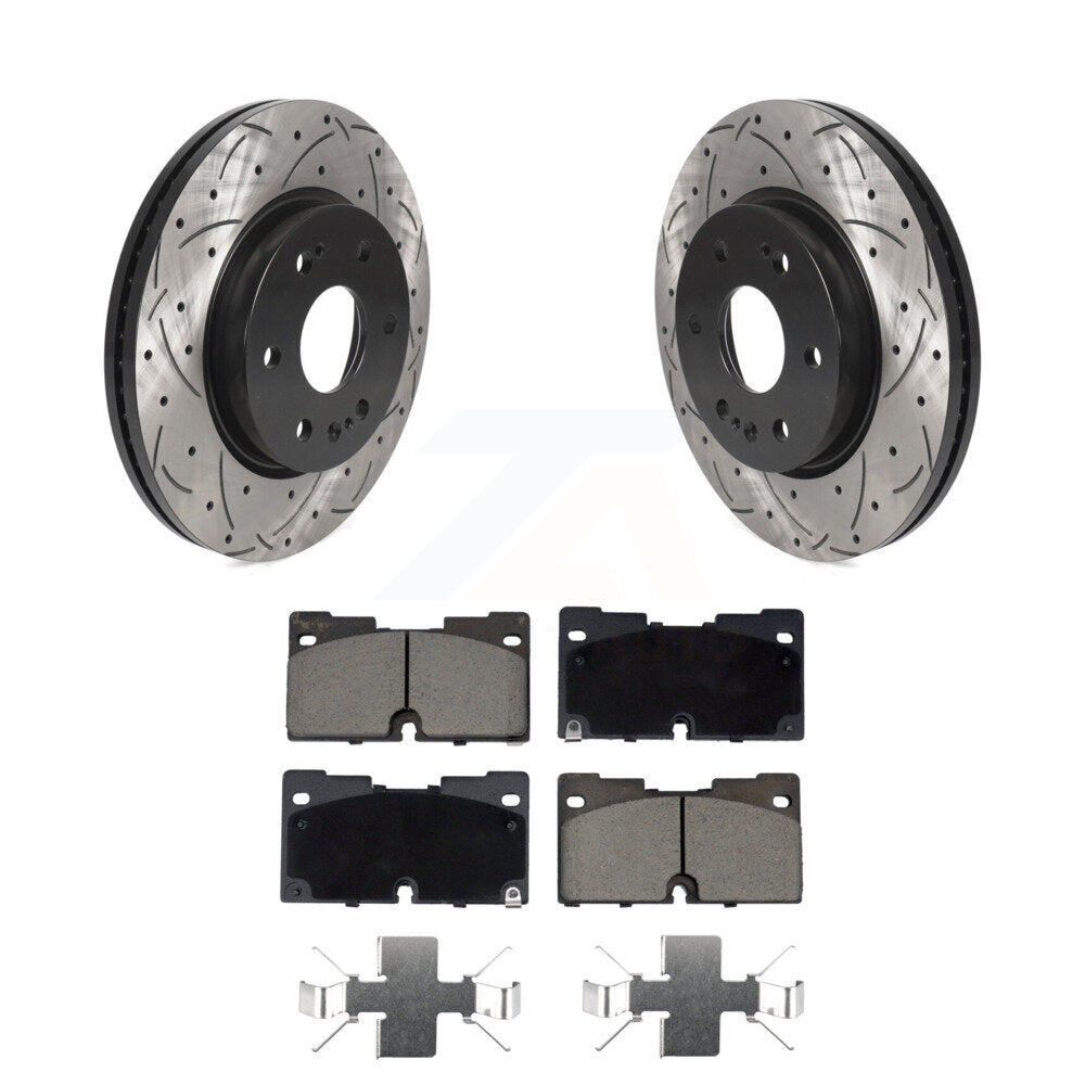 Drill Slot Brake Rotor Ceramic Pad Front Kit For GMC Chevrolet Silverado 1500 XL