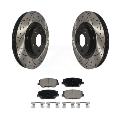 Drill Slot Disc Brake Rotor Ceramic Pad Front Kit For 2019-2020 Hyundai Santa Fe