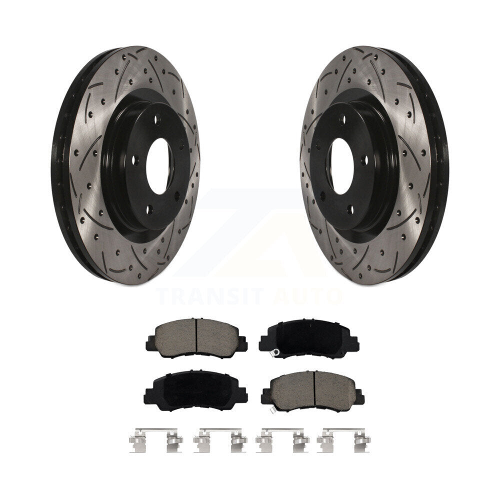 Drilled Slot Disc Brake Rotor Ceramic Pad Front Kit For Mitsubishi Eclipse Cross
