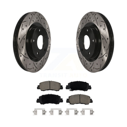 Drilled Slot Disc Brake Rotor Ceramic Pad Front Kit For Mitsubishi Eclipse Cross