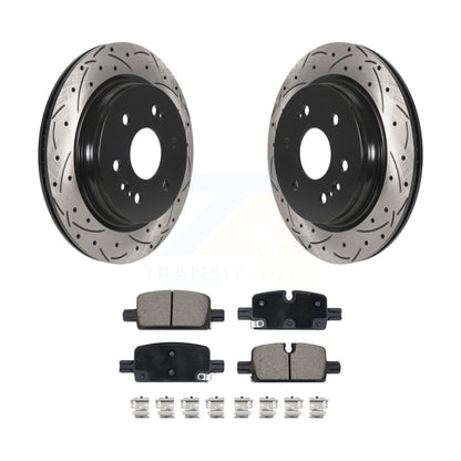 Drill Slot Brake Rotors Ceramic Pad Rear Kit For GMC Chevrolet Silverado 1500 XL