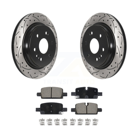 Drill Slot Brake Rotors Ceramic Pad Rear Kit For GMC Chevrolet Silverado 1500 XL