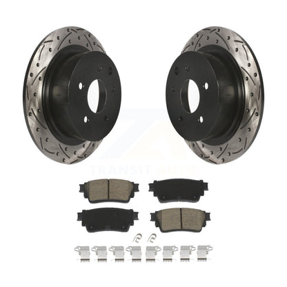 Drill Slot Disc Brake Rotor Ceramic Pad Rear Kit For 2019-2020 Nissan Altima AWD
