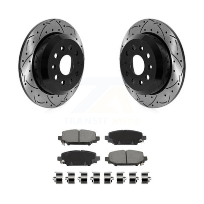 Drilled Slot Brake Rotors Ceramic Pad Rear Kit For 2018-2020 Jeep Wrangler Sport