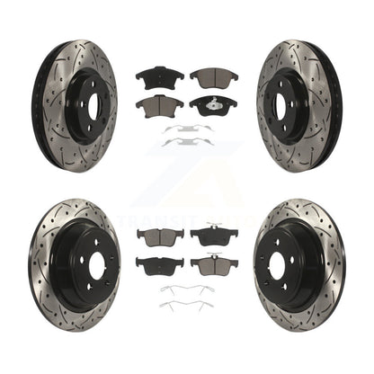 Drilled Slot Brake Rotors Ceramic Pad Front Rear Kit For Ford SSV Plug-In Hybrid