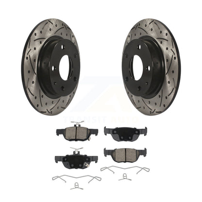 Coated Drill Slot Disc Brake Rotors Ceramic Pad Rear Kit For Mazda 3 CX-30 Sport