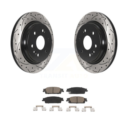 Drill Slot Brake Rotors Ceramic Pad Rear Kit For Chevrolet Silverado 1500 LD GMC