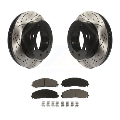 Drill Slot Brake Rotors Ceramic Pad Front Kit For 2013 Ford F-250 Super Duty 4WD