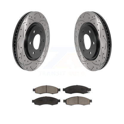 Drilled Slot Brake Rotors Ceramic Pad Front Kit For 2007 Nissan TITAN From 04 07