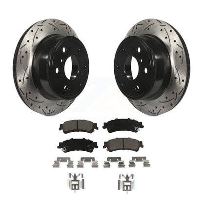 Drilled Slot Disc Brake Rotor & Ceramic Pad Rear Kit For GMC Sierra 1500 Classic