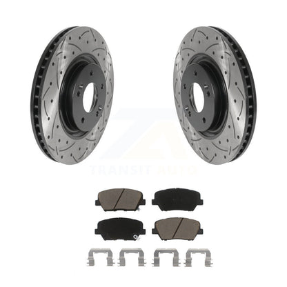 Drilled Slot Disc Brake Rotor & Ceramic Pad Front Kit For 2019-2022 Hyundai Nexo