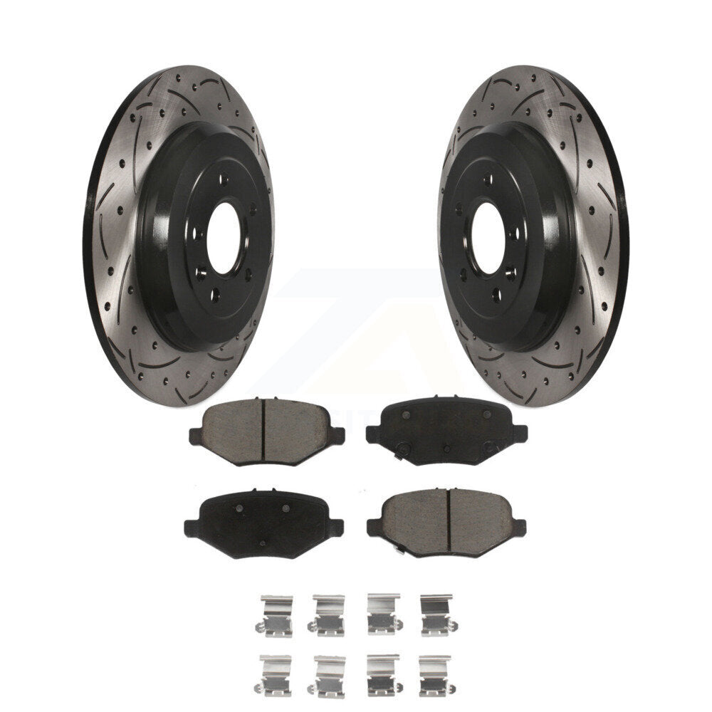 Drill Slot Brake Rotors Ceramic Pad Rear Kit For Ford Explorer Limited/Sport/XLT