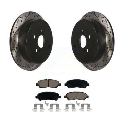 Coated Drilled Slot Disc Brake Rotors Ceramic Pad Rear Kit For Toyota Highlander