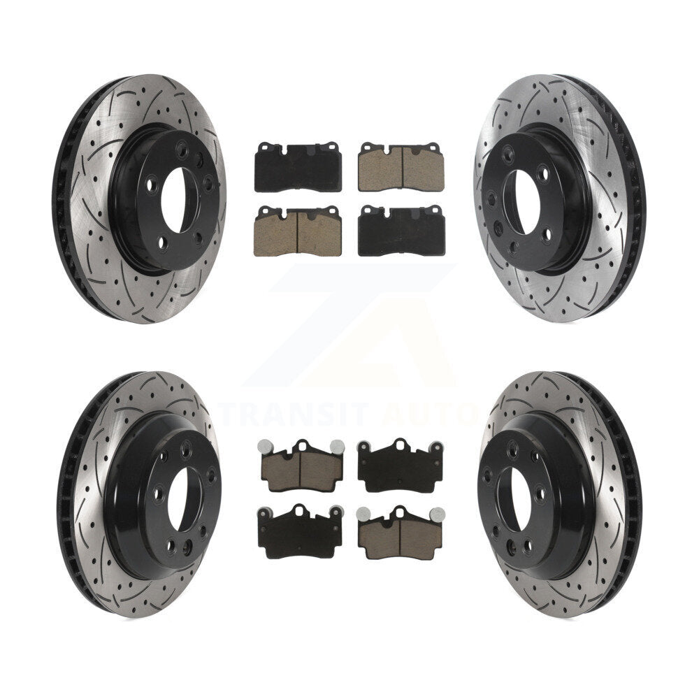 Disc Brake Rotors And Ceramic Pads Front Rear Kit (6Pc) For Volkswagen Touareg