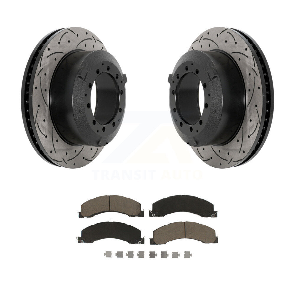 Drill Slot Brake Rotor Ceramic Pad Rear Kit For Ram Dodge Sterling Truck 4500 45