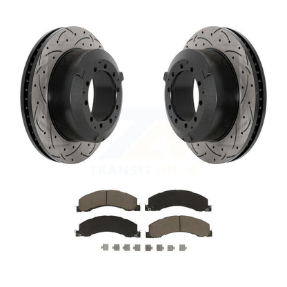 Drill Slot Brake Rotor Ceramic Pad Rear Kit For Ram Dodge Sterling Truck 4500 45