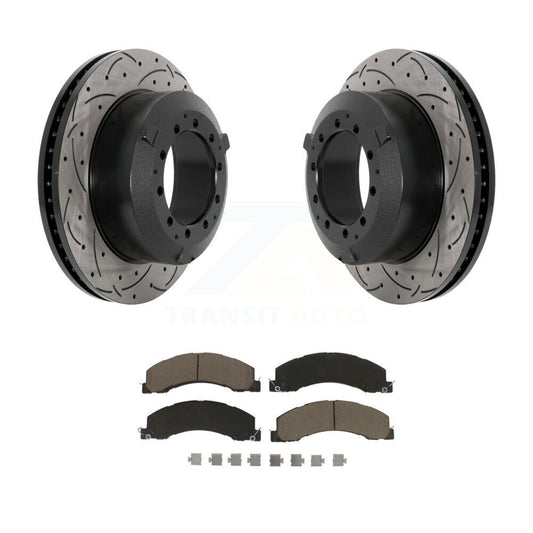 Drill Slot Brake Rotor Ceramic Pad Rear Kit For Ram Dodge Sterling Truck 4500 45