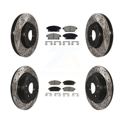Drill Slot Brake Rotor Ceramic Pad Front Rear Kit For Chevrolet Cruze Buick Volt