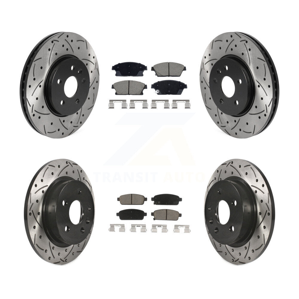 Drill Slot Disc Brake Rotors Ceramic Pad Front Rear Kit For Chevrolet Trax Buick