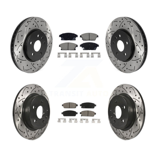 Drill Slot Disc Brake Rotors Ceramic Pad Front Rear Kit For Chevrolet Trax Buick