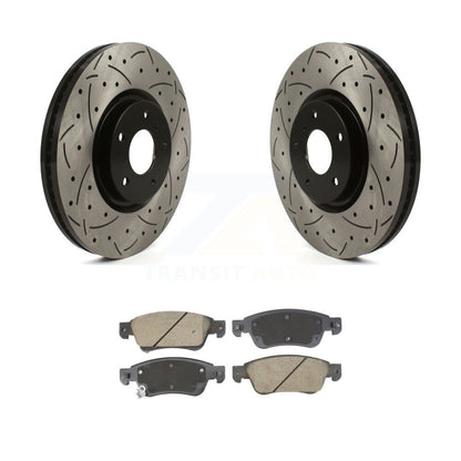 Coat Drill Slot Disc Brake Rotors Ceramic Pad Front Kit For INFINITI G37 G35 Q60