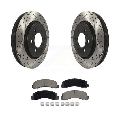 Drilled Slot Brake Rotor Ceramic Pad Front Kit For Ford F-150 Expedition Lincoln