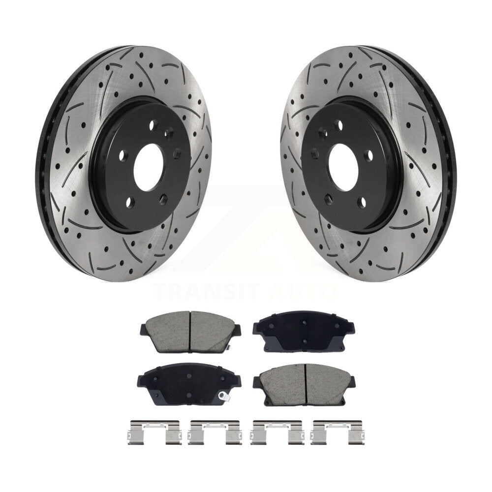 Drilled Slot Brake Rotor & Ceramic Pad Front Kit For Chevrolet Trax Buick Encore