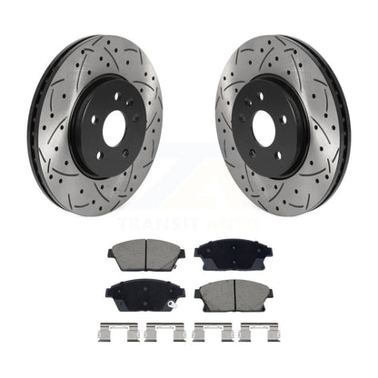Drilled Slot Brake Rotor & Ceramic Pad Front Kit For Chevrolet Trax Buick Encore