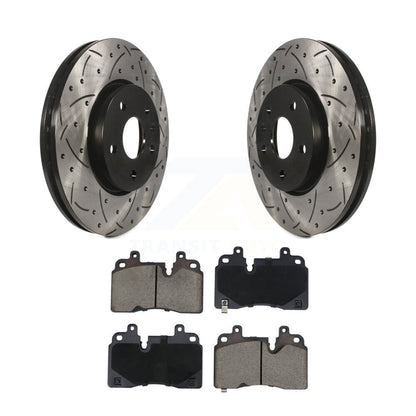 Coated Drill Slot Disc Brake Rotors Ceramic Pad Front Kit For Chevrolet Corvette