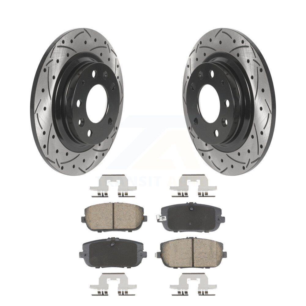 Drill Slot Disc Brake Rotors Ceramic Pad Rear Kit For 2006-2015 Mazda MX-5 Miata