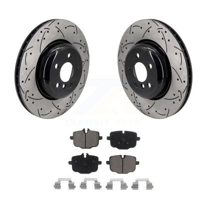 Drill Slot Brake Rotor Ceramic Pad Rear Kit For BMW X5 540i xDrive X7 X6 750i iX