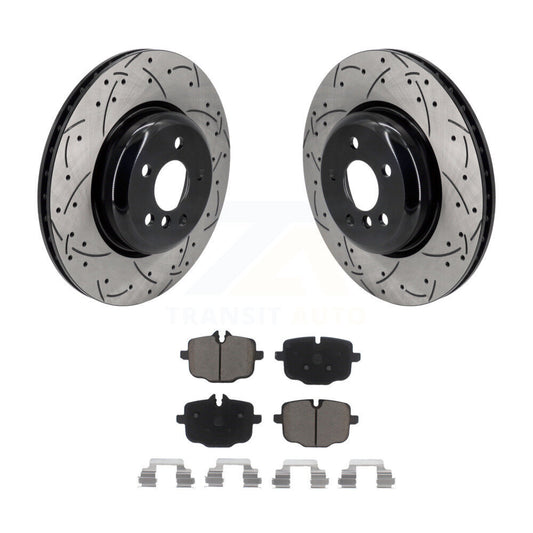 Drill Slot Brake Rotor Ceramic Pad Rear Kit For BMW X5 540i xDrive X7 X6 750i iX