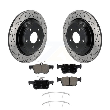 Drill Slot Brake Rotor Ceramic Pad Rear Kit For Ford Escape Bronco Sport Lincoln