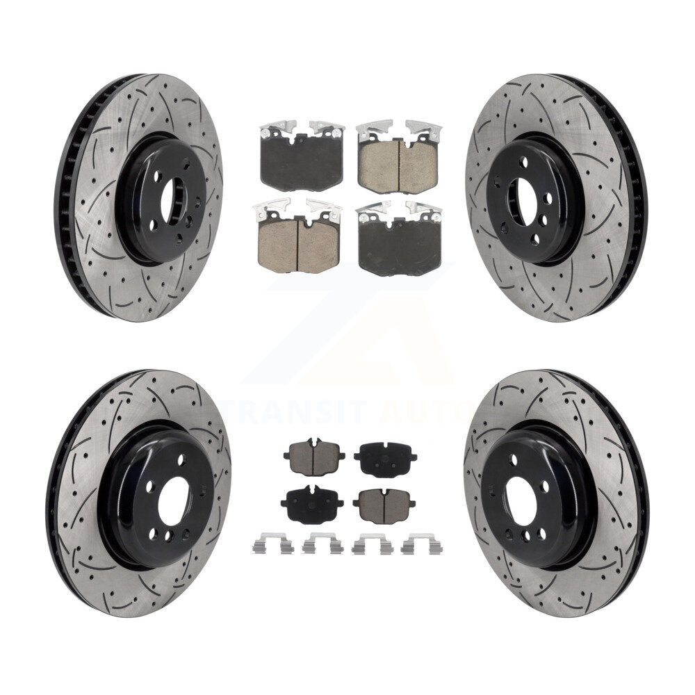Brake Rotor Ceramic Pad Front Rear Kit (6Pc) For BMW iX 640i xDrive Gran Turismo